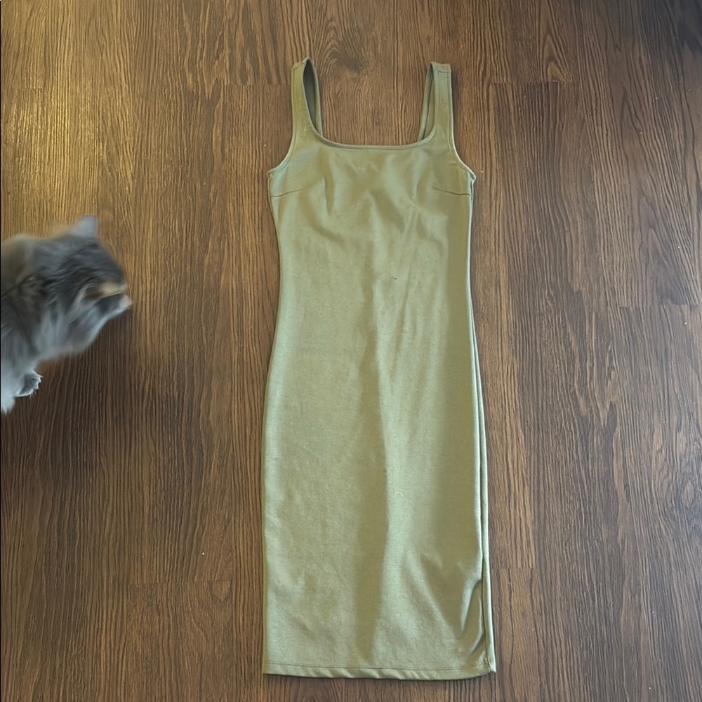 Elegant Olive Green Dress